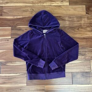 Juicy Couture Purple Velour Zip Up Hoodie Women’s Large Y2K